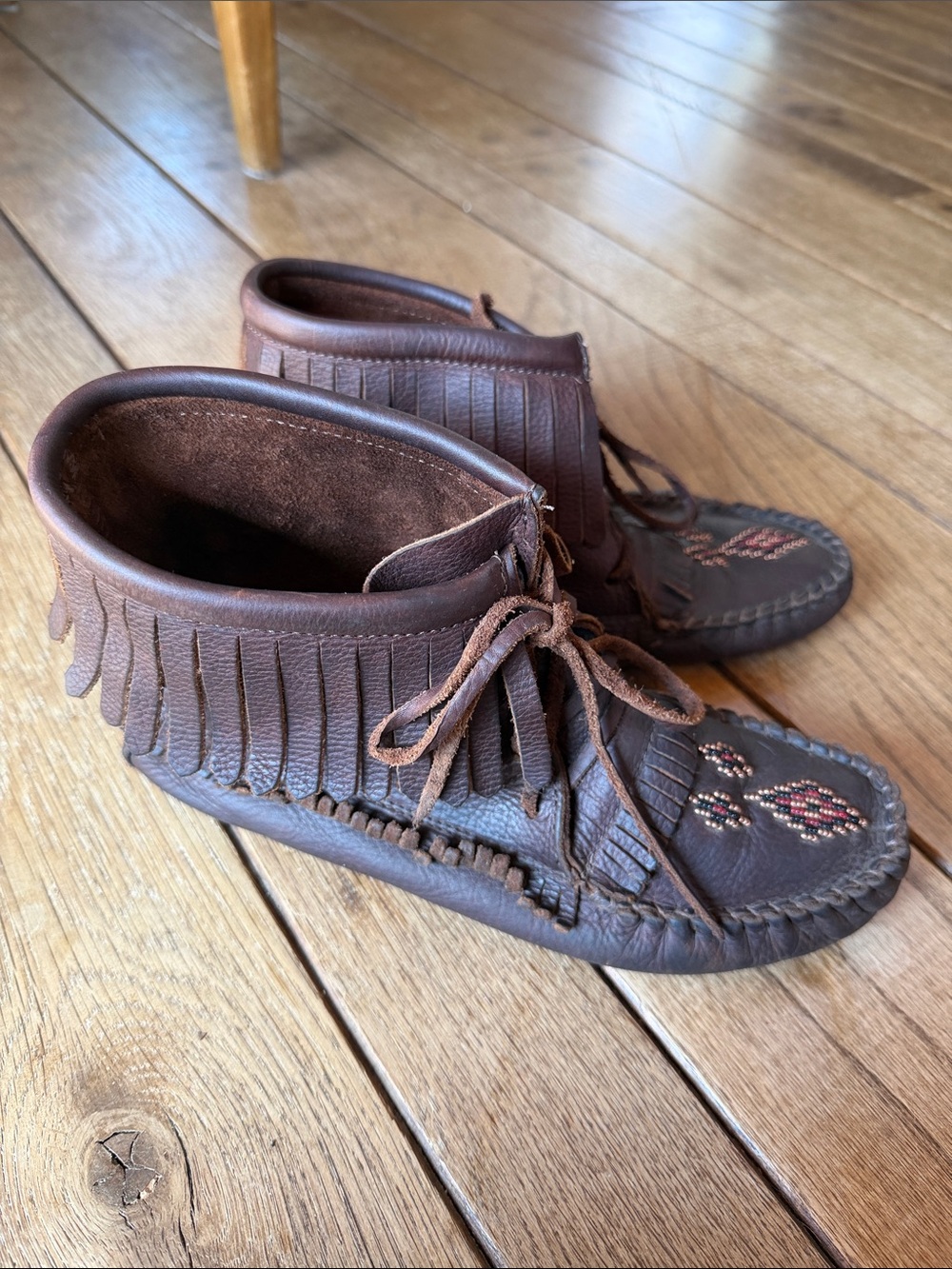 Manitobag Mukluks Gatherer Brown Leather Moccasin Boots